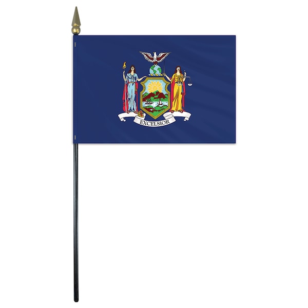 Global Flags Unlimited New York Stick Flag 4"x6" E Gloss 200491